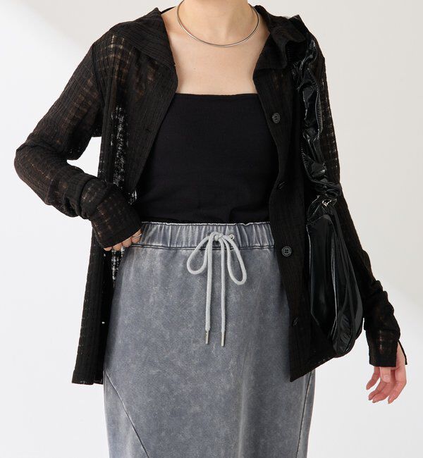  「Q.anos シアーチェック4WAYカーディガン」|Tシャツ・カットソー|