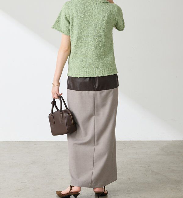  「レザーコンビタイトスカート」|スカート|