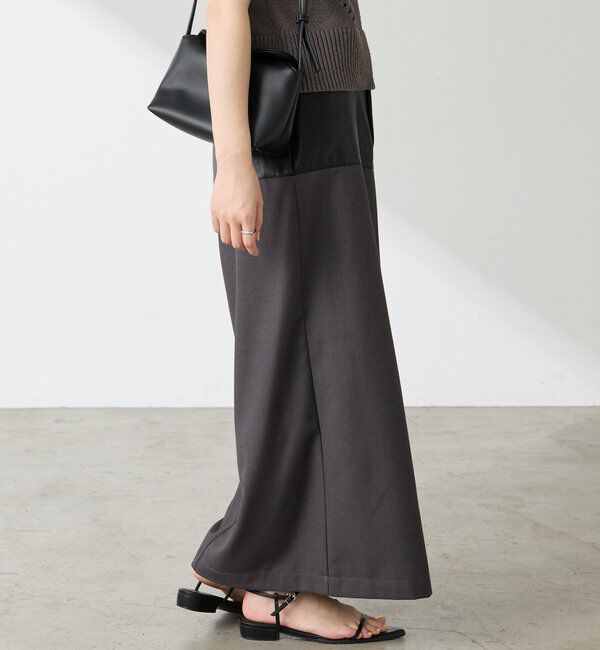  「レザーコンビタイトスカート」|スカート|