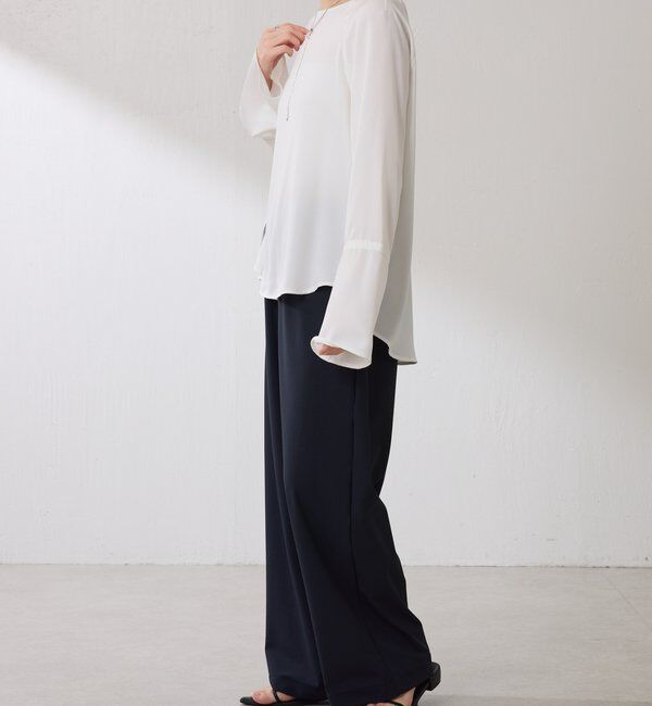  「袖フレアサテンブラウス」|シャツ・ブラウス|