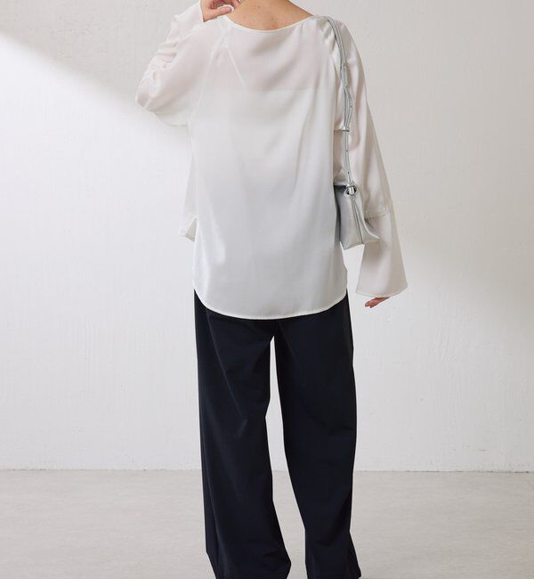  「袖フレアサテンブラウス」|シャツ・ブラウス|