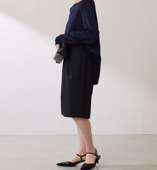  「袖フレアサテンブラウス」|シャツ・ブラウス|