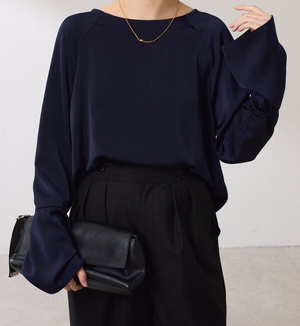  「袖フレアサテンブラウス」|シャツ・ブラウス|