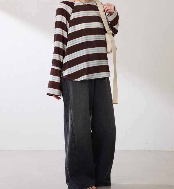  「袖フレアサテンブラウス」|シャツ・ブラウス|