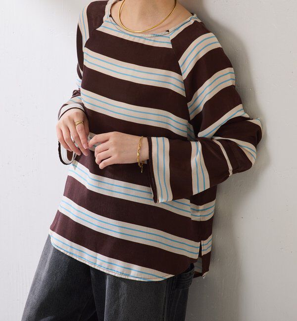  「袖フレアサテンブラウス」|シャツ・ブラウス|