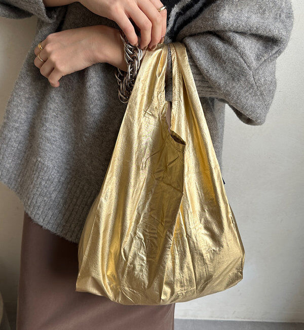  「【BAGGU/バグゥ】24HO BABY BAGGU メタリック」|トートバッグ|ゴールド