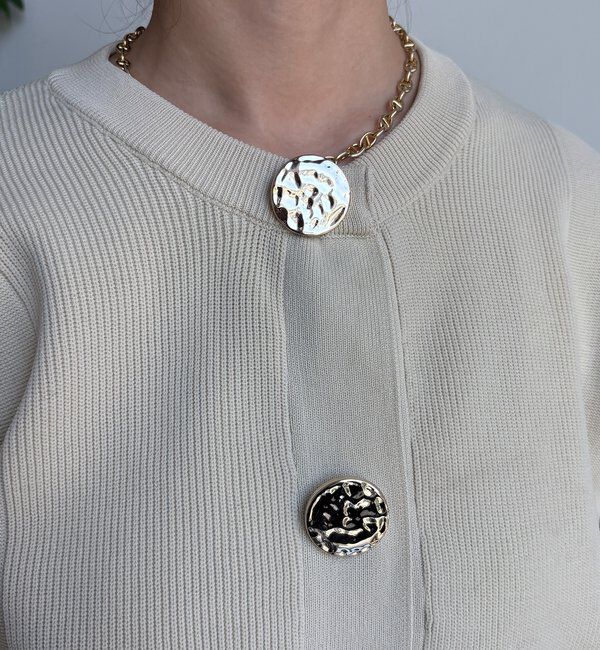  「【WEB限定】BIGボタンダイバーニットカーディガン」|カーディガン|