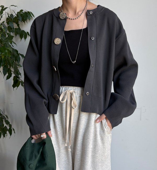 「【WEB限定】BIGボタンダイバーニットカーディガン」|カーディガン|