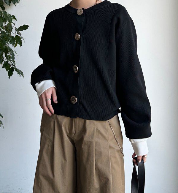  「【WEB限定】BIGボタンダイバーニットカーディガン」|カーディガン|