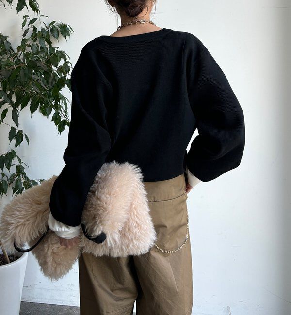  「【WEB限定】BIGボタンダイバーニットカーディガン」|カーディガン|