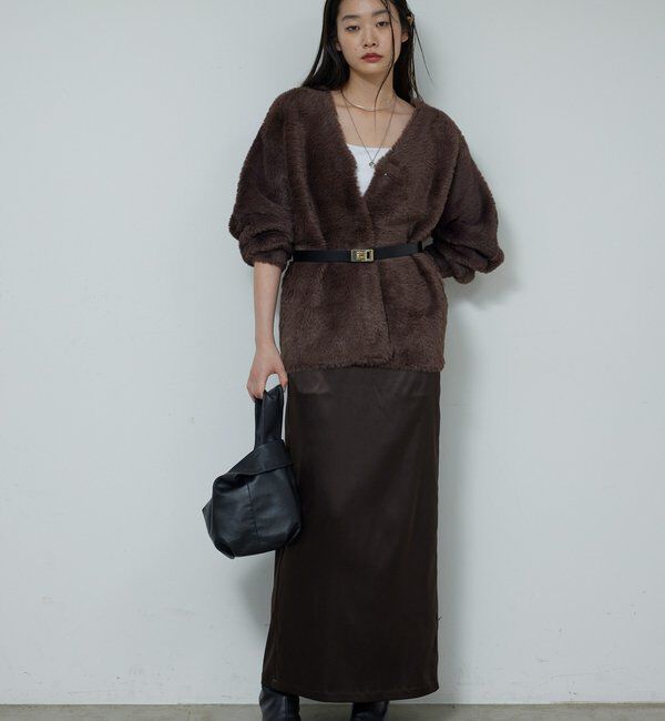  「【手洗い可能】ストレッチサテンタイトスカート」|スカート|