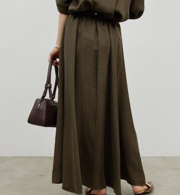  「【楽ちん&times;エレガント】【セットアップ対応】キュプラフレアスカート」|スカート|