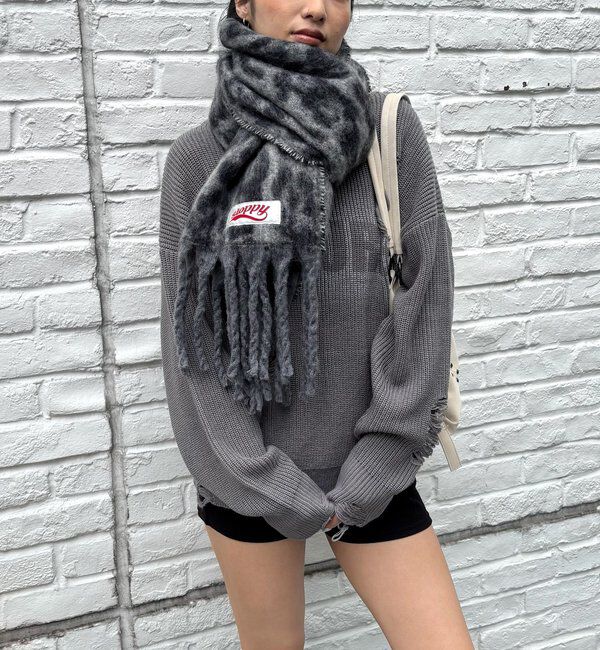  「SLOPPY LEOPARD MUFFLER/ヒョウ柄マフラー」|マフラー|