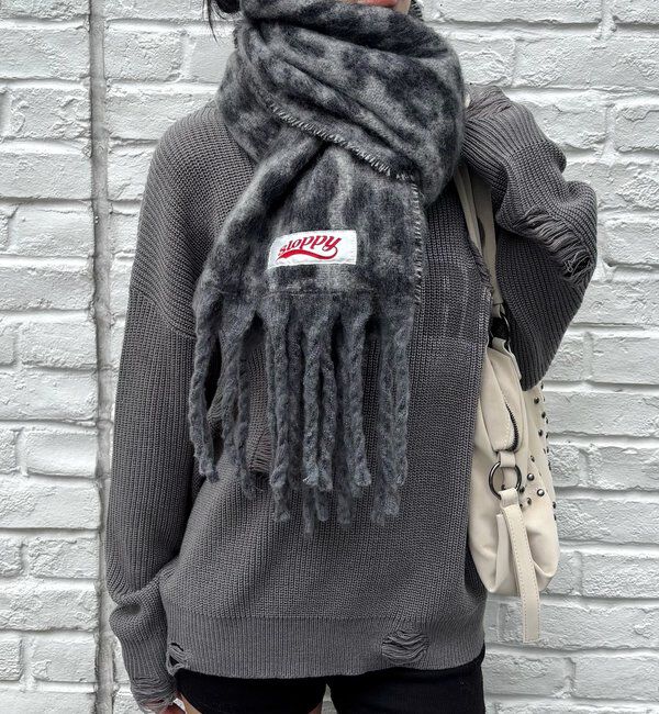  「SLOPPY LEOPARD MUFFLER/ヒョウ柄マフラー」|マフラー|