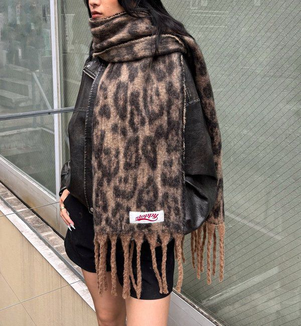  「SLOPPY LEOPARD MUFFLER/ヒョウ柄マフラー」|マフラー|