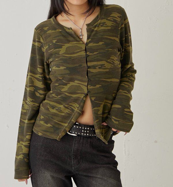  「アソートナローカーディガン」|Tシャツ・カットソー|カーキ