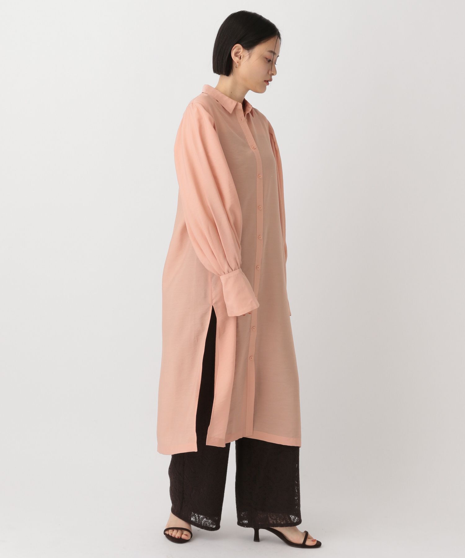 A part by 「シアーシャツワンピース」|ワンピース|