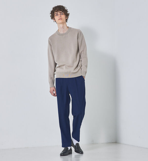 ABAHOUSE「【アクセントステッチ】サドルスリーブ ジャガード ニット プルオーバー」|ニット・セーター|