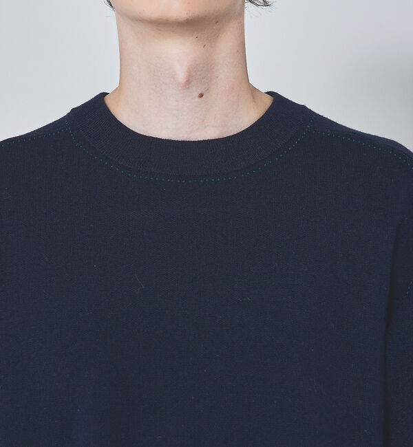 ABAHOUSE「【アクセントステッチ】サドルスリーブ ジャガード ニット プルオーバー」|ニット・セーター|