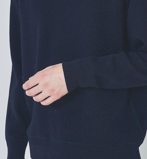 ABAHOUSE「【アクセントステッチ】サドルスリーブ ジャガード ニット プルオーバー」|ニット・セーター|