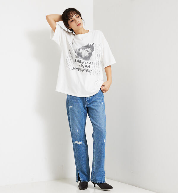 ABAHOUSE「【REMI RELIEF / レミ レリーフ】 INDIAN天竺 BIGTシャツ」|Tシャツ・カットソー|