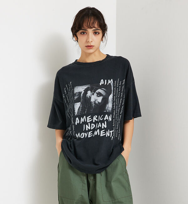 ABAHOUSE「【REMI RELIEF / レミ レリーフ】 INDIAN天竺 BIGTシャツ」|Tシャツ・カットソー|ブラック