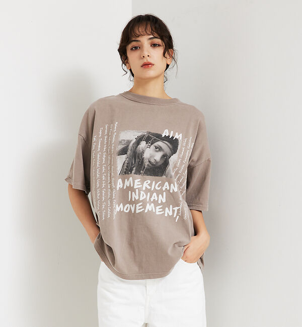 ABAHOUSE「【REMI RELIEF / レミ レリーフ】 INDIAN天竺 BIGTシャツ」|Tシャツ・カットソー|ライトブラウン