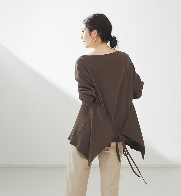 Rouge vif「3WAYテレコプルオーバー」|Tシャツ・カットソー|ブラウン