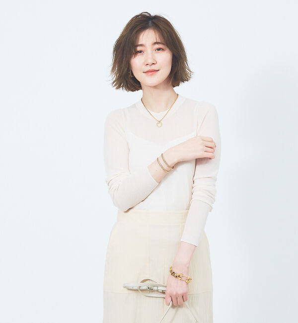 Rouge vif「透けリブニット」|ニット・セーター|アイボリー