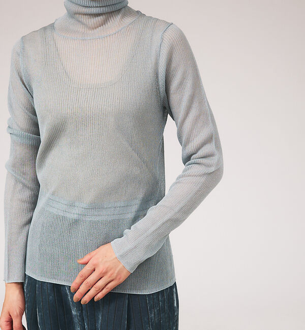 qualite「シャイニーリブニット」|ニット・セーター|