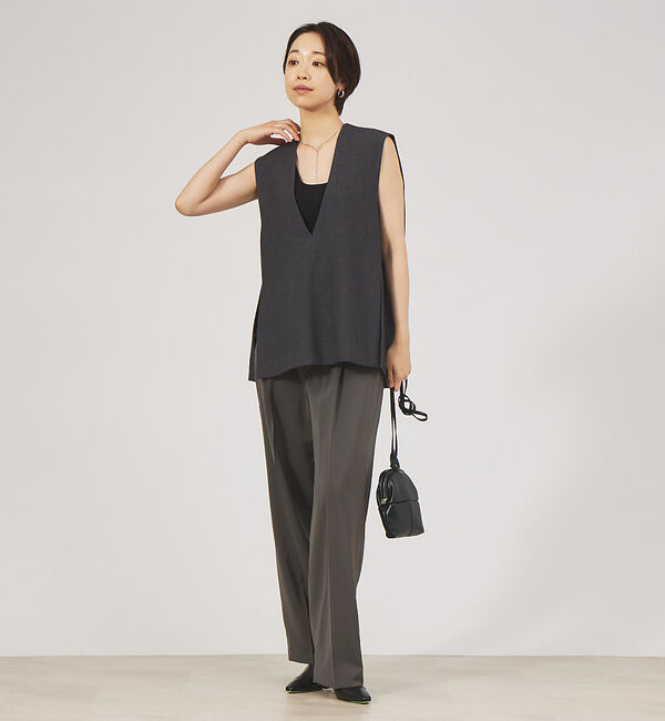 qualite「【セットアップ対応】ダルサテンワイドパンツ」|その他|