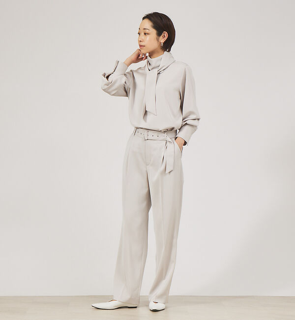 qualite「【セットアップ対応】ダルサテンワイドパンツ」|その他|