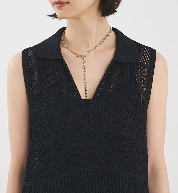 qualite「かぎ針風ニットワンピース」|ワンピース|