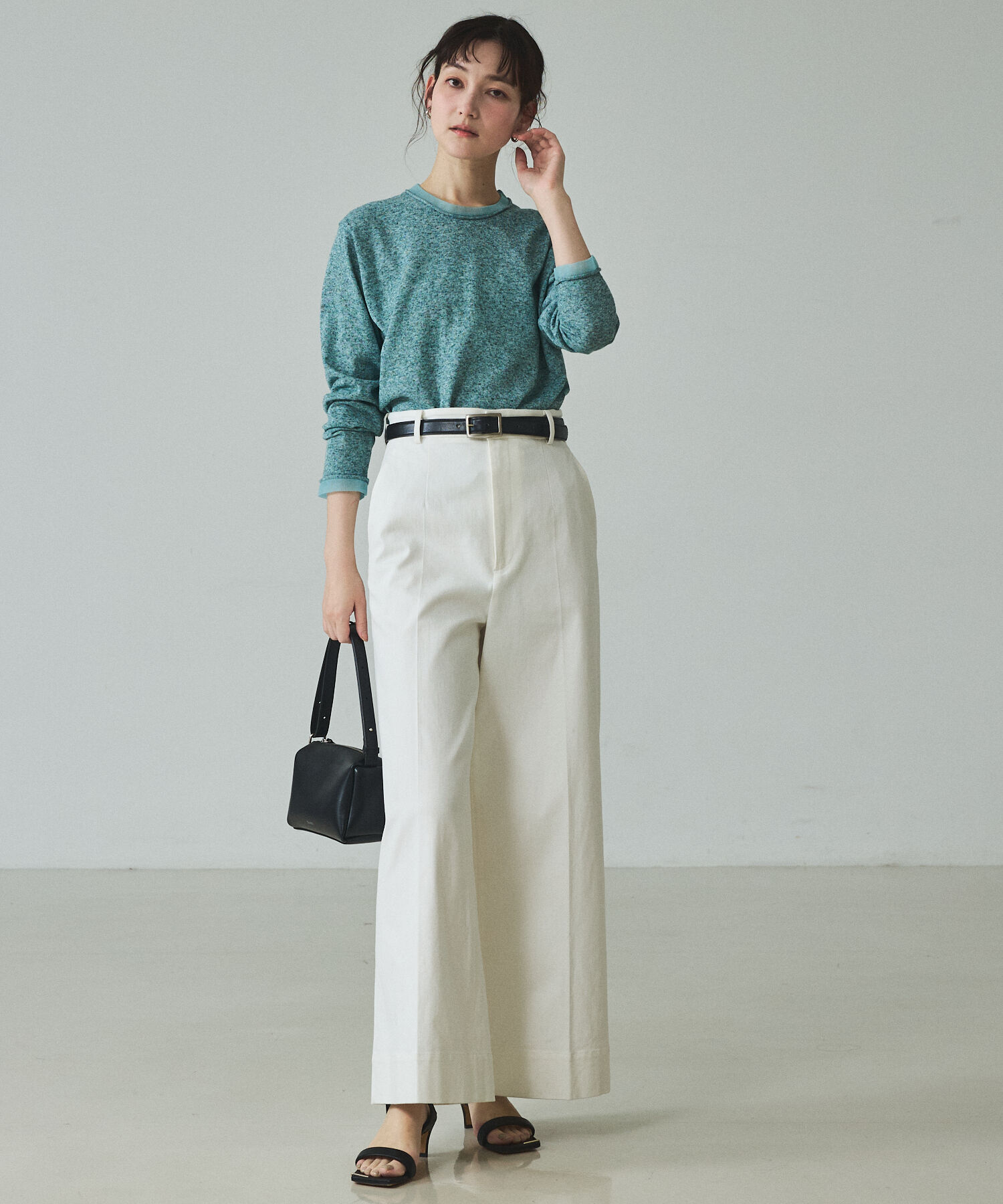 qualite「シアーミックスニットプルオーバー」|Tシャツ・カットソー|