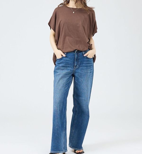qualite「【Healthy DENIM】Pink peppr ストレートデニムパンツ/ミッ」|デニム|