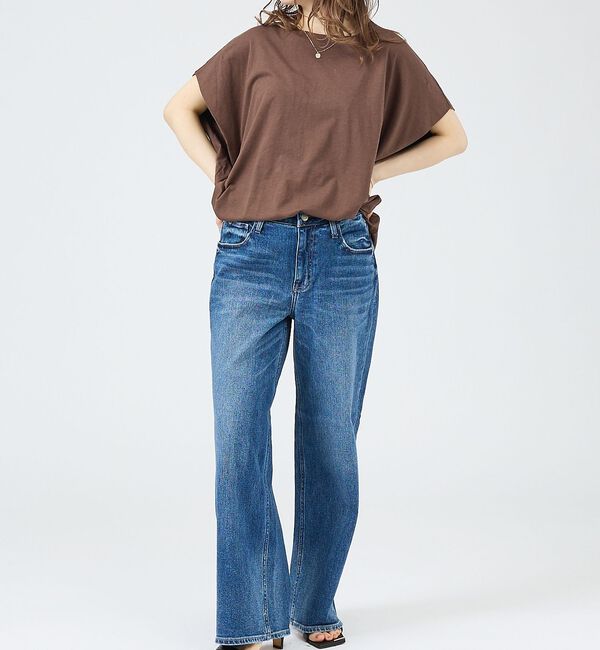 qualite「【Healthy DENIM】Pink peppr ストレートデニムパンツ/ミッ」|デニム|