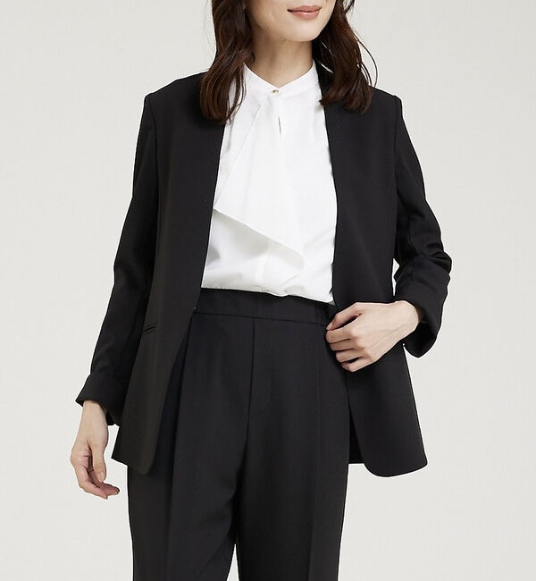 abahouse mavie「【WEB Domani掲載】【エニデイカセット】ノーカラージャケット」|ノーカラージャケット|ブラック