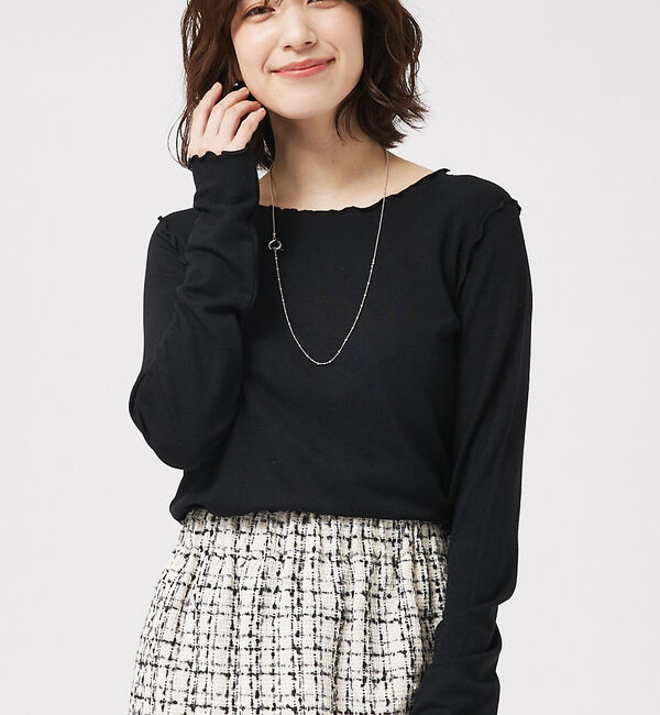 abahouse mavie「スパークナイロンクルーネックプルオーバー」|Tシャツ・カットソー|ブラック