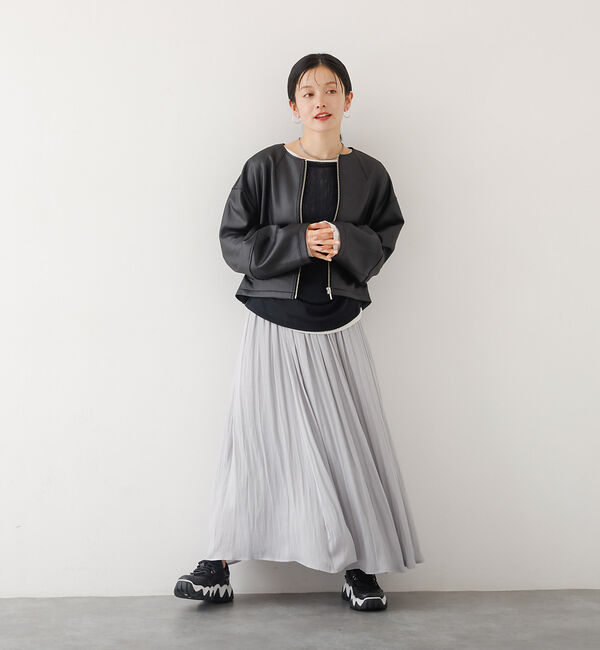 abahouse mavie「ヴィンテージサテンギャザースカート」|スカート|