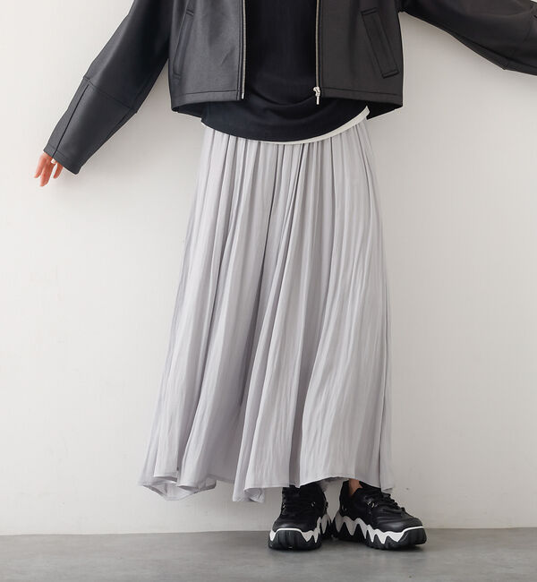 abahouse mavie「ヴィンテージサテンギャザースカート」|スカート|