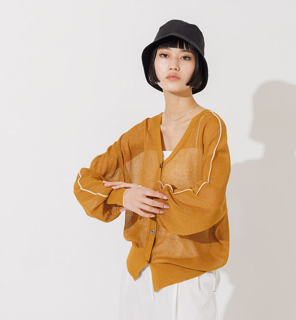 NOMINE「【前後着用可】2WAYシアーラインカーディガン」|カーディガン|