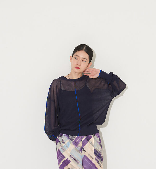 NOMINE「【前後着用可】2WAYシアーラインカーディガン」|カーディガン|