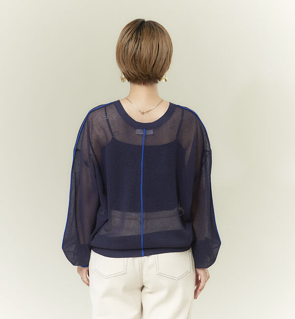 NOMINE「【前後着用可】2WAYシアーラインカーディガン」|カーディガン|