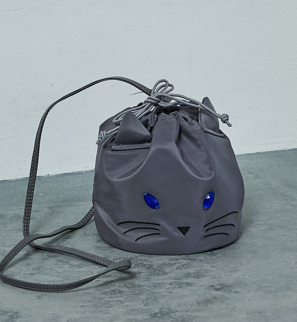 NOMINE「【FAVORI】黒猫 灰猫 巾着ショルダーバッグ」|ショルダー・メッセンジャー|