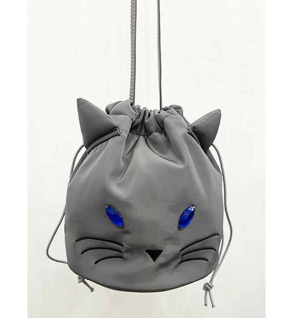 NOMINE「【FAVORI】黒猫 灰猫 巾着ショルダーバッグ」|ショルダー・メッセンジャー|