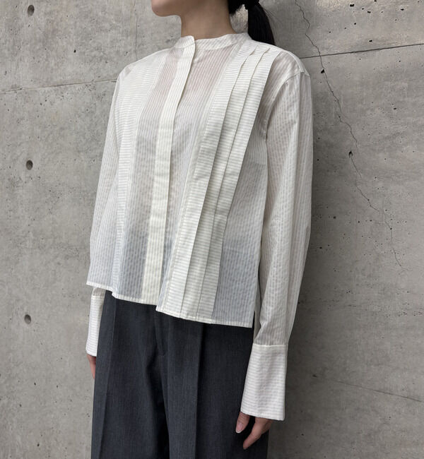 TIARA「スカーフ付きバンドカラーシャツ」|シャツ・ブラウス|