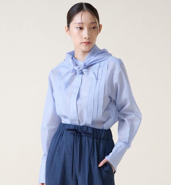 TIARA「スカーフ付きバンドカラーシャツ」|シャツ・ブラウス|