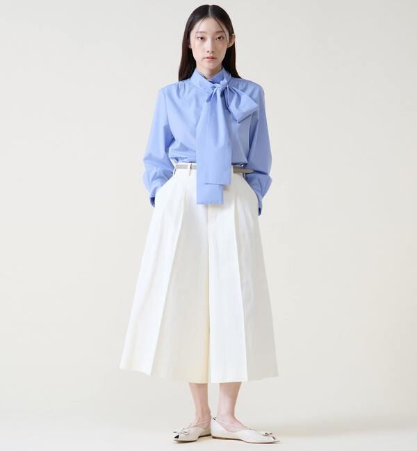 TIARA「ボウタイハイネックボタンブラウス」|シャツ・ブラウス|