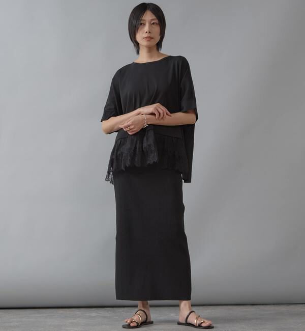 Liesse「レースコンビワイドニット」|ニット・セーター|