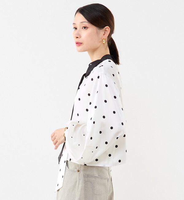 Soffitto「ドット柄ボウタイブラウス」|シャツ・ブラウス|